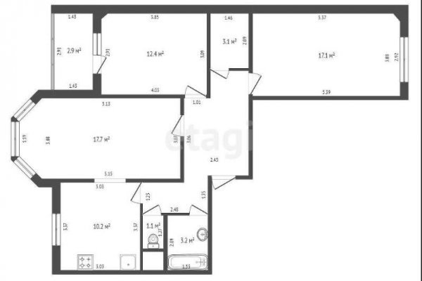 3-комнатная квартира по адресу Александрова ул., д. 9 - фото 8