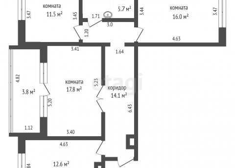 3-комнатная квартира по адресу Волгоградская ул., д. 64 - фото 10