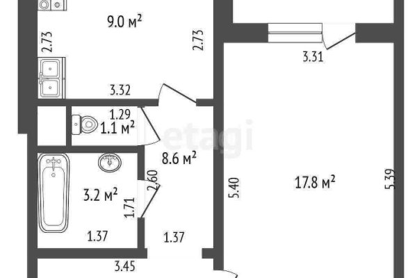 1-комнатная квартира по адресу Подгорная ул., д. 19 к. А1 - фото 8