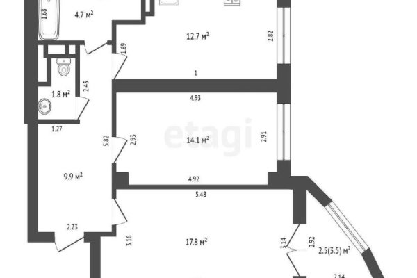 2-комнатная квартира по адресу Скрыганова ул., д. 4 к. А - фото 4