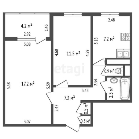 Фотография 2-комнатная квартира по адресу Нестерова ул., д. 86 к. 3 - фото 18