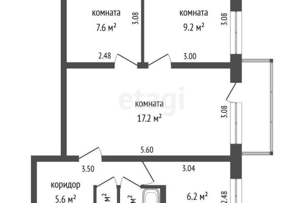 3-комнатная квартира по адресу Рокоссовского просп., д. 129 - фото 4