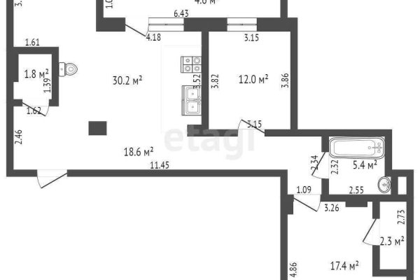 3-комнатная квартира по адресу Дзержинского просп., д. 11 - фото 7