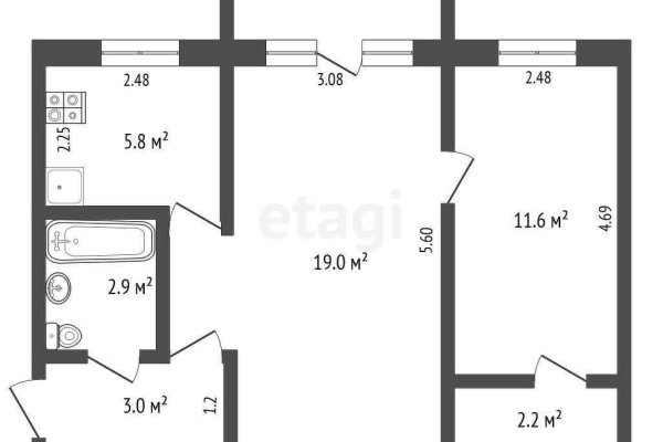 2-комнатная квартира по адресу Клумова пер., д. 19 - фото 2