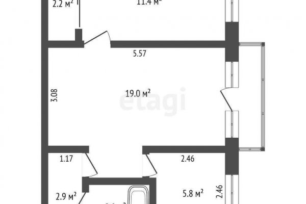 2-комнатная квартира по адресу Берута ул., д. 18 к. 3 - фото 2