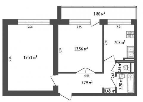 2-комнатная квартира по адресу Богдановича ул., д. 147 - фото 2