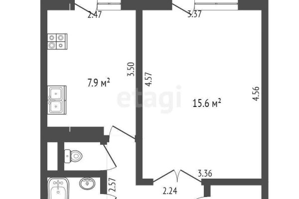 1-комнатная квартира по адресу Горецкого ул., д. 27 - фото 6