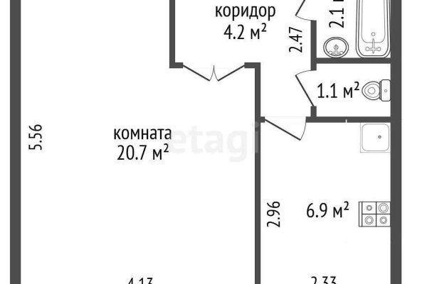1-комнатная квартира по адресу Куйбышева ул., д. 67 к. 2 - фото 2