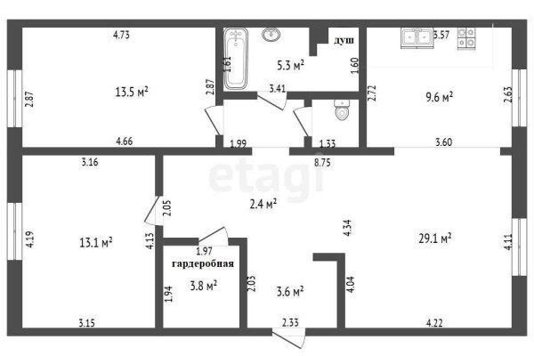 3-комнатная квартира по адресу Стахановская ул., д. 35 - фото 9