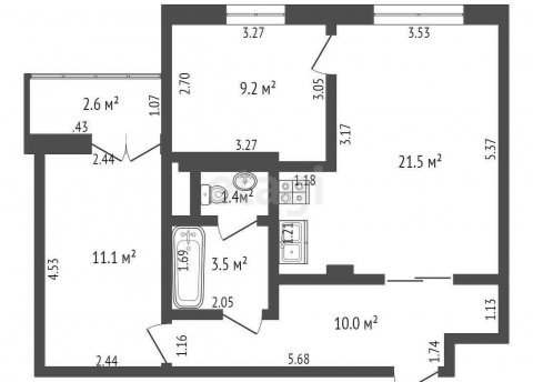 3-комнатная квартира по адресу Победителей просп., д. 125 - фото 2