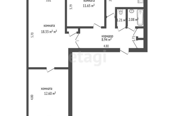 3-комнатная квартира по адресу Сурганова ул., д. 57 - фото 7