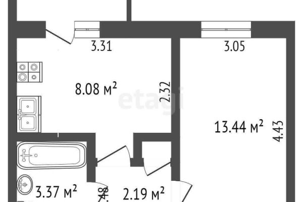 1-комнатная квартира по адресу Левкова ул., д. 3 к. 2 - фото 5