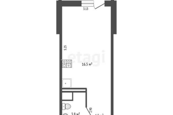 1-комнатная квартира по адресу Авиационная ул., д. 19 - фото 4