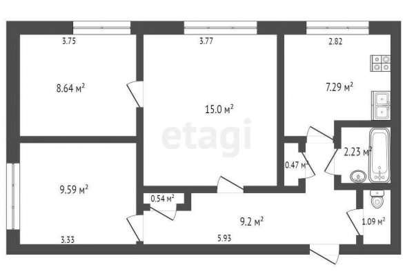 3-комнатная квартира по адресу Куйбышева ул., д. 30 - фото 3