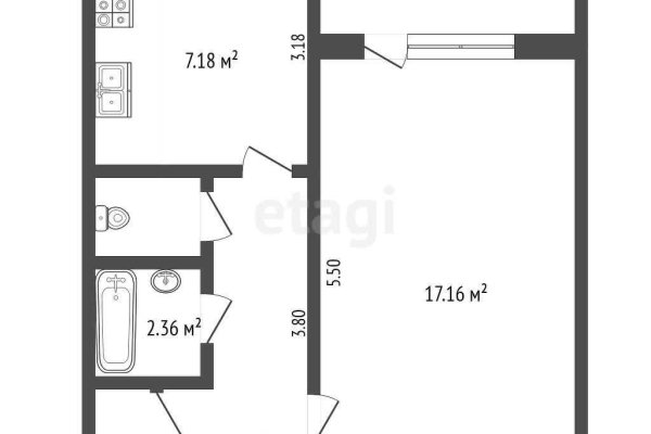 1-комнатная квартира по адресу Якубова ул., д. 66 к. 3 - фото 2