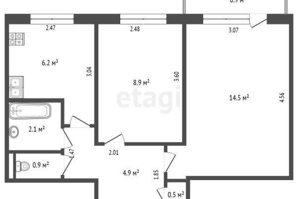 2-комнатная квартира по адресу Буденного ул., д. 7 к. 2 - фото 3