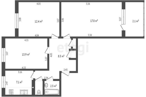 3-комнатная квартира по адресу Городецкая ул., д. 2 - фото 3