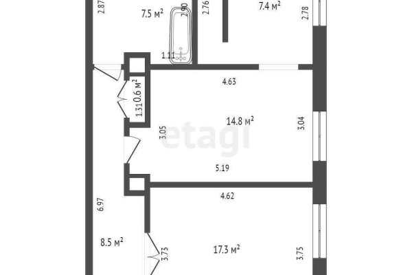 2-комнатная квартира по адресу Казарменный пер., д. 5 к. А - фото 3