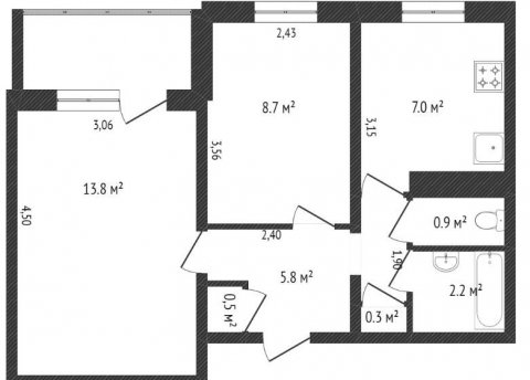 2-комнатная квартира по адресу Независимости просп., д. 137 к. 1 - фото 17