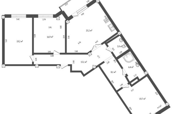 3-комнатная квартира по адресу Тургенева ул., д. 1 - фото 14