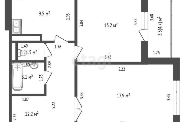 2-комнатная квартира по адресу Гвишиани ул., д. 6 - фото 2