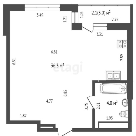 Фотография 1-комнатная квартира по адресу Репина ул., д. 4 - фото 6
