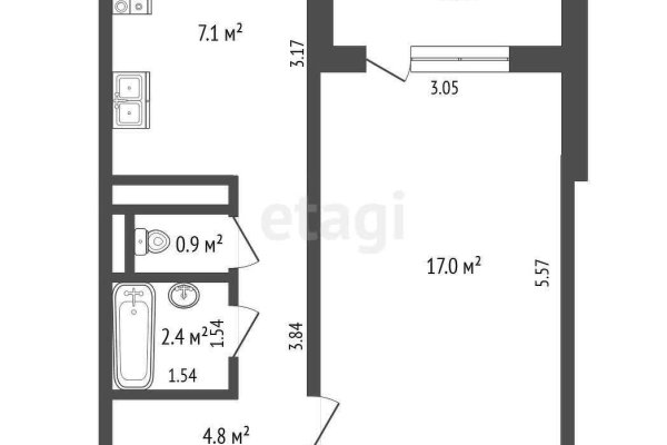 1-комнатная квартира по адресу Рокоссовского просп., д. 132 - фото 2