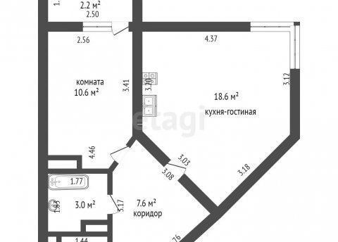 2-комнатная квартира по адресу Волгоградская ул., д. 25 к. а - фото 16