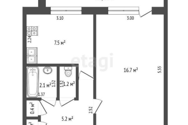 1-комнатная квартира по адресу Бельского ул., д. 25 - фото 16