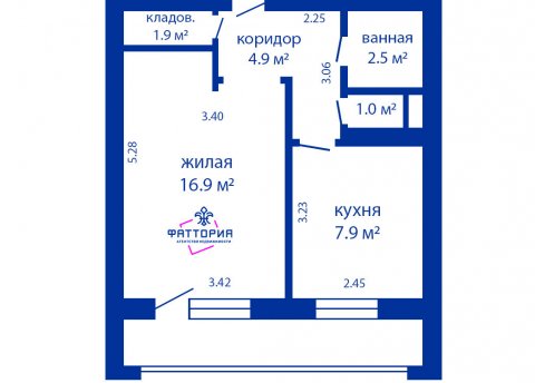 1-комнатная квартира по адресу Заславская ул., д. 19 - фото 14
