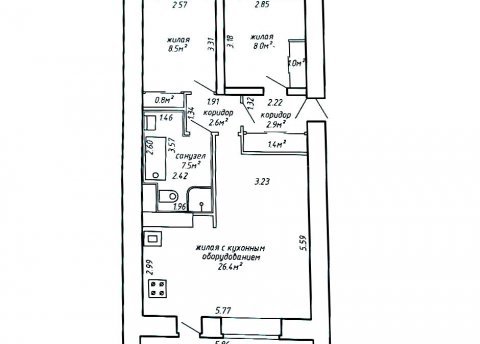 3-комнатная квартира по адресу Азгура ул., д. 3 - фото 16