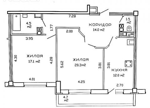 2-комнатная квартира по адресу Притыцкого ул., д. 87 - фото 19