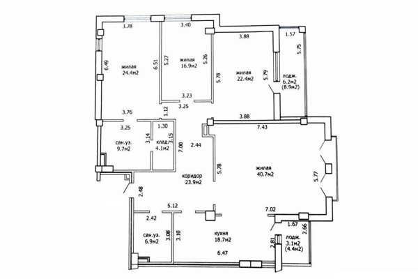4-комнатная квартира по адресу Коласа ул., 34Б - фото 3