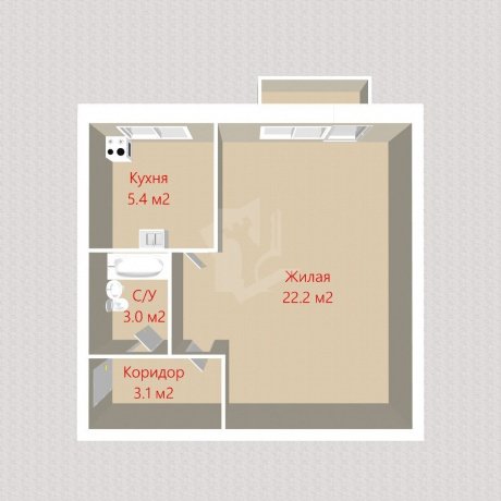 Фотография 1-комнатная квартира по адресу Калинина ул., д. 20 - 18