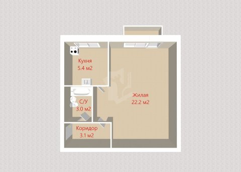 1-комнатная квартира по адресу Калинина ул., д. 20 - фото 18