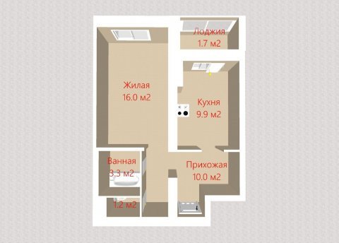 1-комнатная квартира по адресу Аксаковщина ул., д. 7 - фото 14
