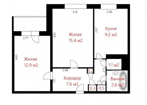 2-комнатная квартира по адресу Новинковская ул., д. 4 - фото 18