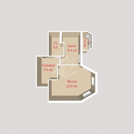 Фотография 1-комнатная квартира по адресу Игнатовского ул., д. 1 - 19