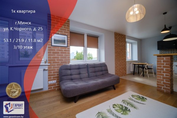 1-комнатная квартира по адресу Чорного ул., д. 25 - фото 1