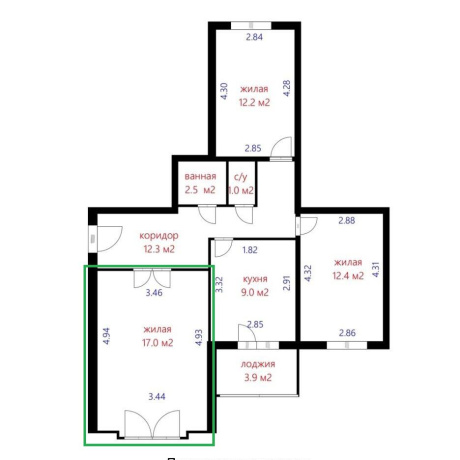 Фотография 1-комнатная квартира по адресу Фрунзенская ул., д. 41 - фото 1