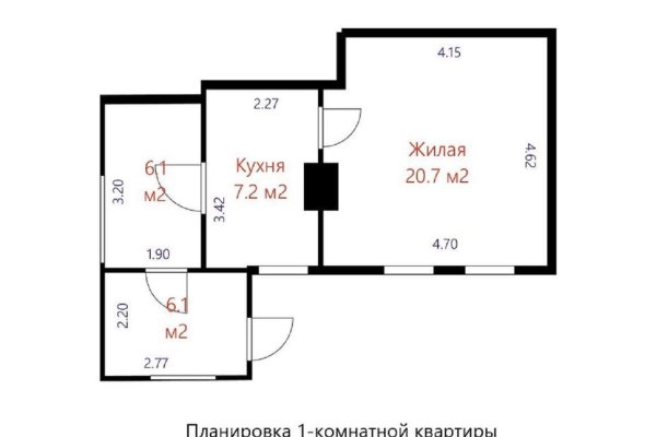 1-комнатная квартира по адресу Славянская ул., д. 39 - фото 1