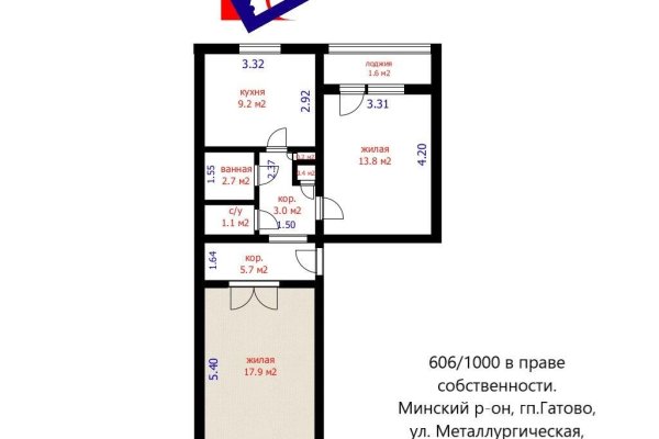 2-комнатная квартира по адресу Металлургическая ул., д. 20 к. 3 - фото 1