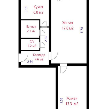 Фотография 2-комнатная квартира по адресу Пушкина просп., д. 40 к. 1 - фото 1