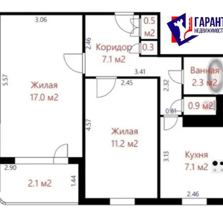 Фотография 2-комнатная квартира по адресу Слободская ул., д. 25 - фото 1