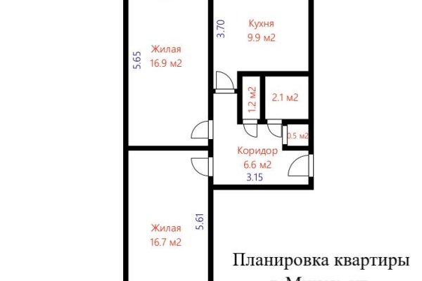 2-комнатная квартира по адресу Воронянского ул., д. 52 - фото 1