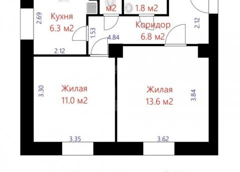2-комнатная квартира по адресу Партизанский просп., д. 116 - фото 16