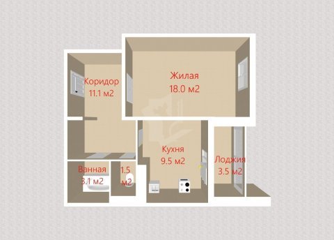 1-комнатная квартира по адресу Сырокомли ул., д. 48 - фото 15