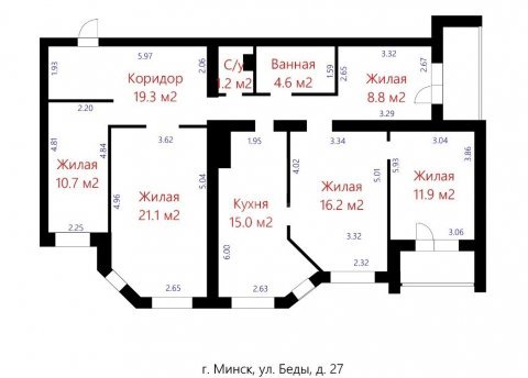 5+ -комнатная квартира по адресу Беды ул., д. 27 - фото 16