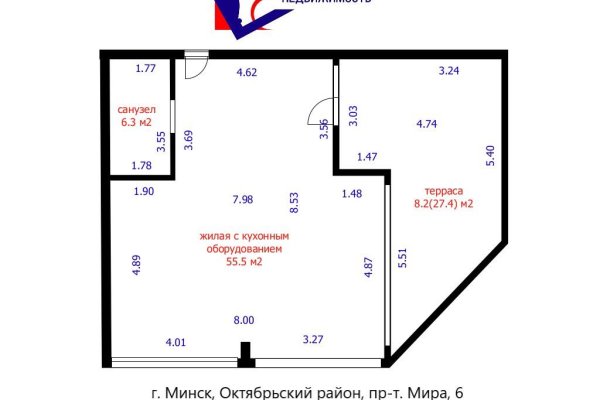 3-комнатная квартира по адресу Мира просп., д. 6 - фото 1