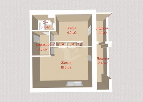 1-комнатная квартира по адресу Голубева ул., д. 16 к. 1 - фото 15